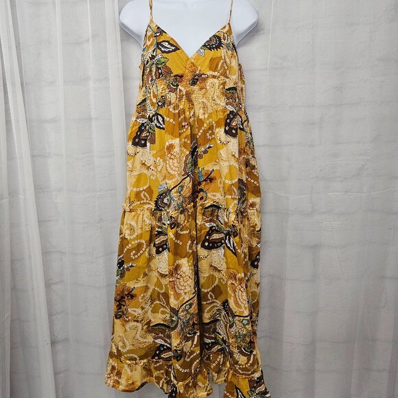 Speed Control Dress Babydoll Y2K Boho Floral Midi Tiered Sleeveless L - Picture 2 of 12